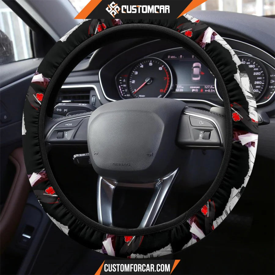 Naruto Steering Wheel Cover Itachi Vs Sasuke Eyes Patterns 