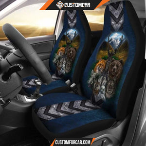 Native American Clothing Bear Wolf Owl Fox D Car Seat Cover