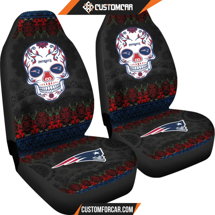 New England Patriots American Football Club Skull Car Seat