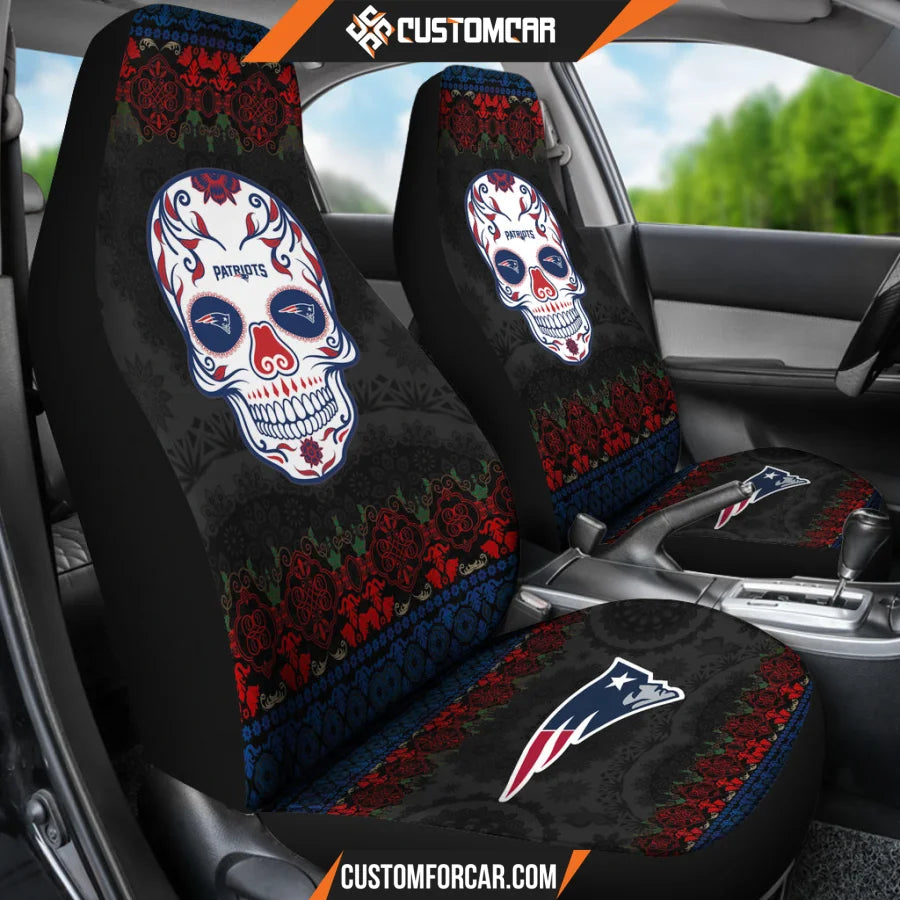 New England Patriots American Football Club Skull Car Seat