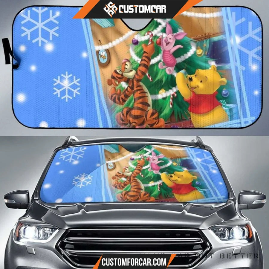 New Winnie The Pooh Christmas Sun Shade amazing Decor In Car