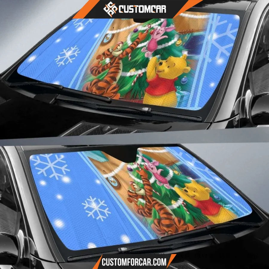 New Winnie The Pooh Christmas Sun Shade amazing Decor In Car