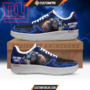 New York Giants Air Sneakers Mascot Thunder Style Custom NFL