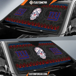New York Giants American Football Club Skull Car Sun Shade