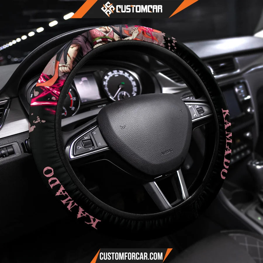 Nezuko Kamado Demon Slayer Steering Wheel Cover Anime Car