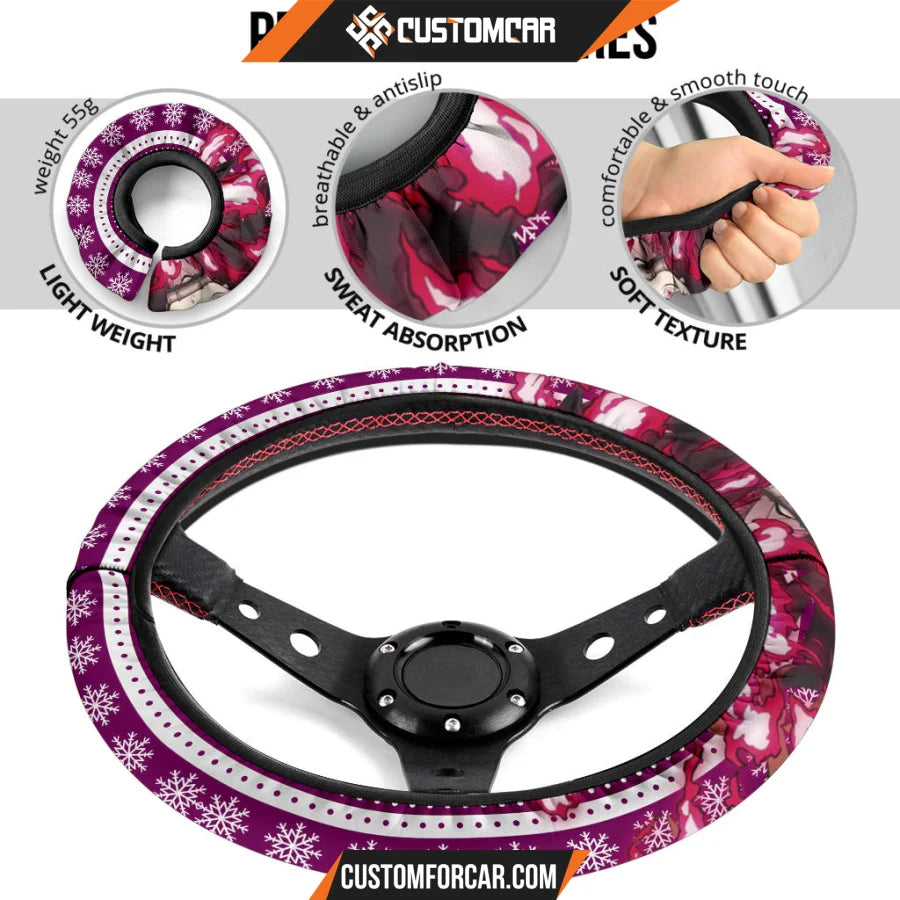 Nezuko Kamado Demon Slayer Steering Wheel Cover Anime Car