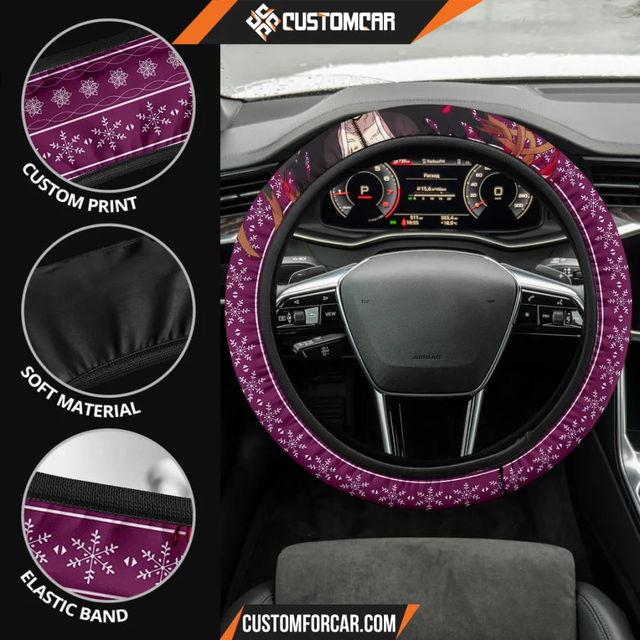 Nezuko Kamado Demon Slayer Steering Wheel Cover Anime Car