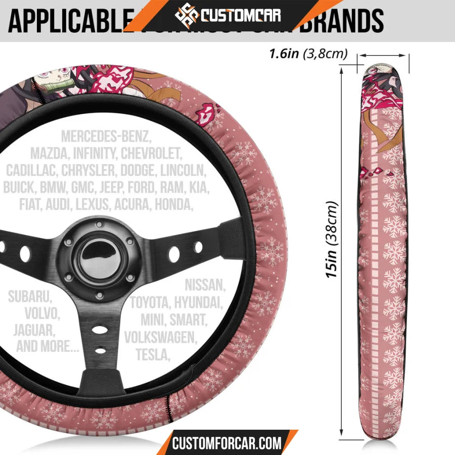 Nezuko Kamado Demon Slayer Steering Wheel Cover Anime Car