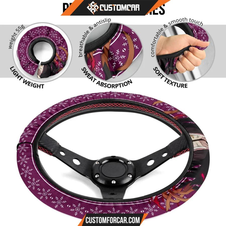 Nezuko Kamado Demon Slayer Steering Wheel Cover Anime Car