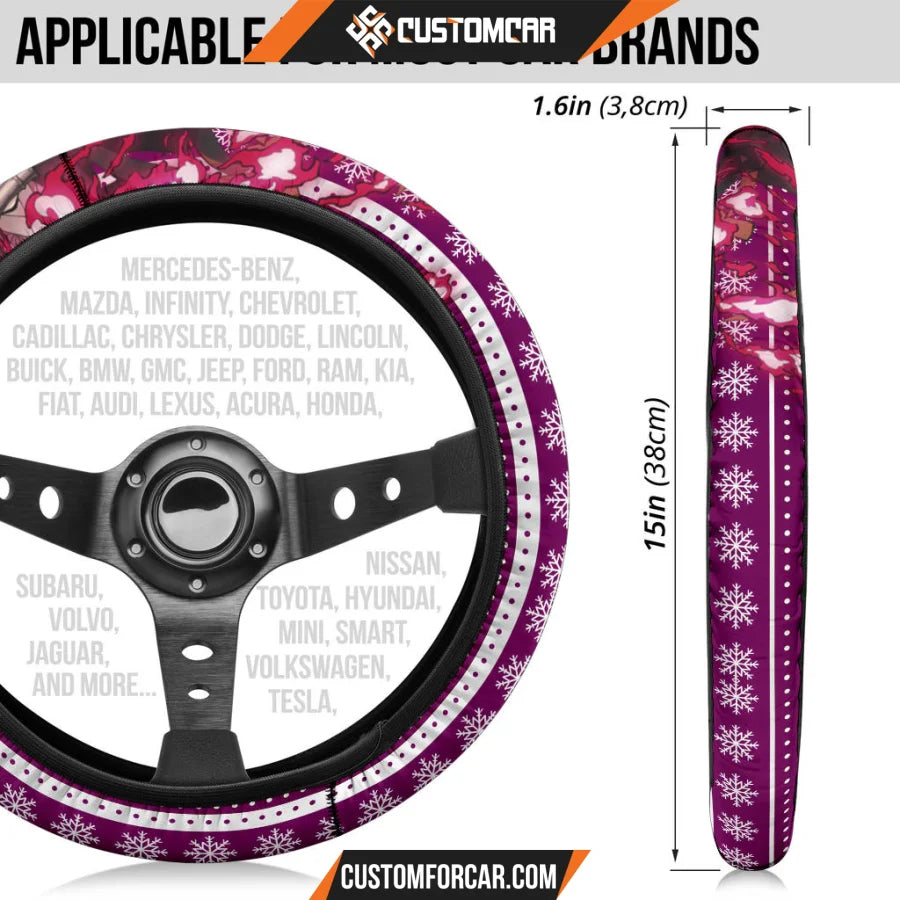 Nezuko Kamado Demon Slayer Steering Wheel Cover Anime Car