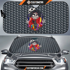 Nightmare Before Christmas Cartoon Car Sunshade Jack Behind