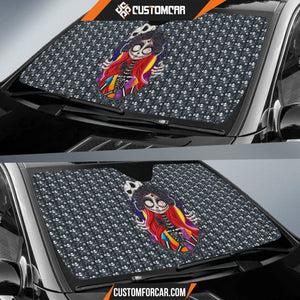 Nightmare Before Christmas Cartoon Car Sunshade Jack Behind