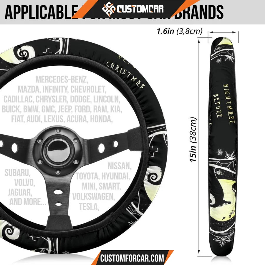 Nightmare Before Christmas Cartoon Steering Wheel Cover