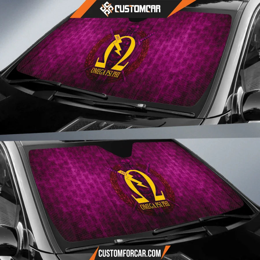 Omega Psi Phi Car Sun Shade Fraternity Car Accessories