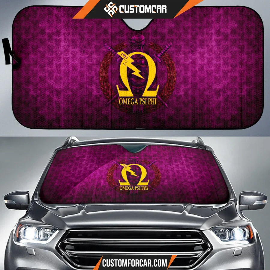 Omega Psi Phi Car Sun Shade Fraternity Car Accessories