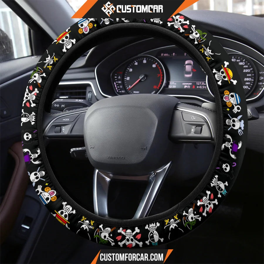 One Piece Anime Steering Wheel Cover | Pirate Skull Symbols