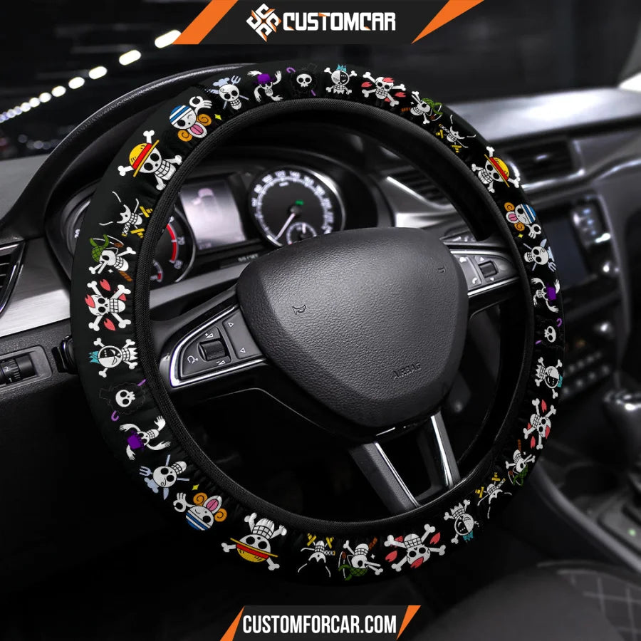 One Piece Anime Steering Wheel Cover | Pirate Skull Symbols