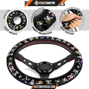 One Piece Anime Steering Wheel Cover | Pirate Skull Symbols