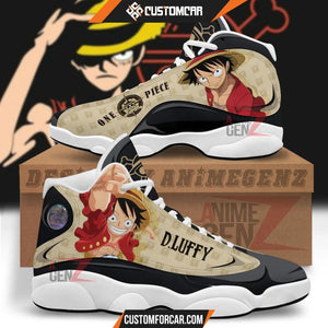 One Piece Logo Luffy Air Jordan 13 Sneakers Custom Anime