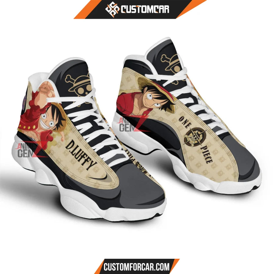 One Piece Logo Luffy Air Jordan 13 Sneakers Custom Anime