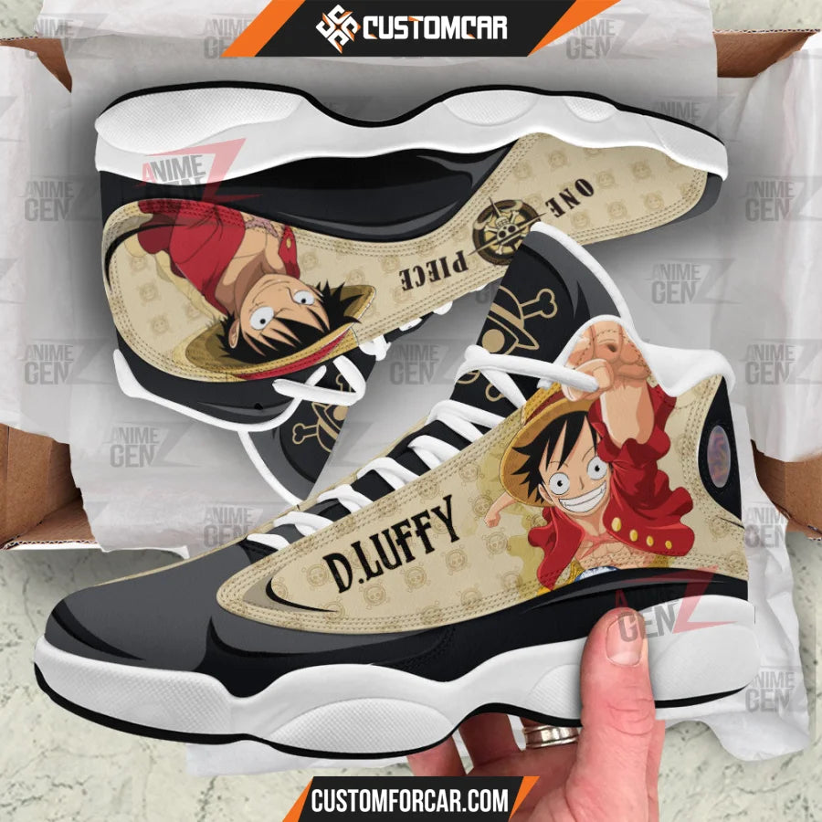 One Piece Logo Luffy Air Jordan 13 Sneakers Custom Anime