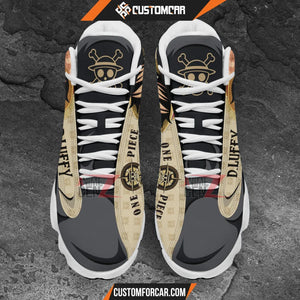 One Piece Logo Luffy Air Jordan 13 Sneakers Custom Anime