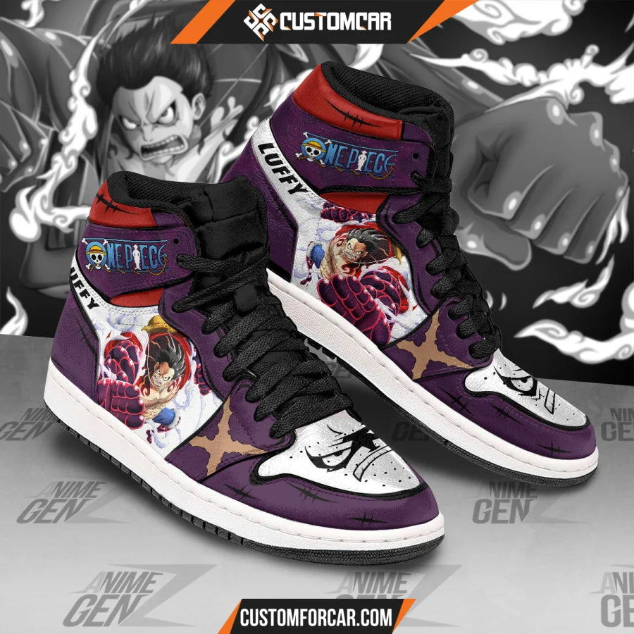 One Piece Monkey D.Luffy JD Sneakers Gear 4 Snake Man Custom