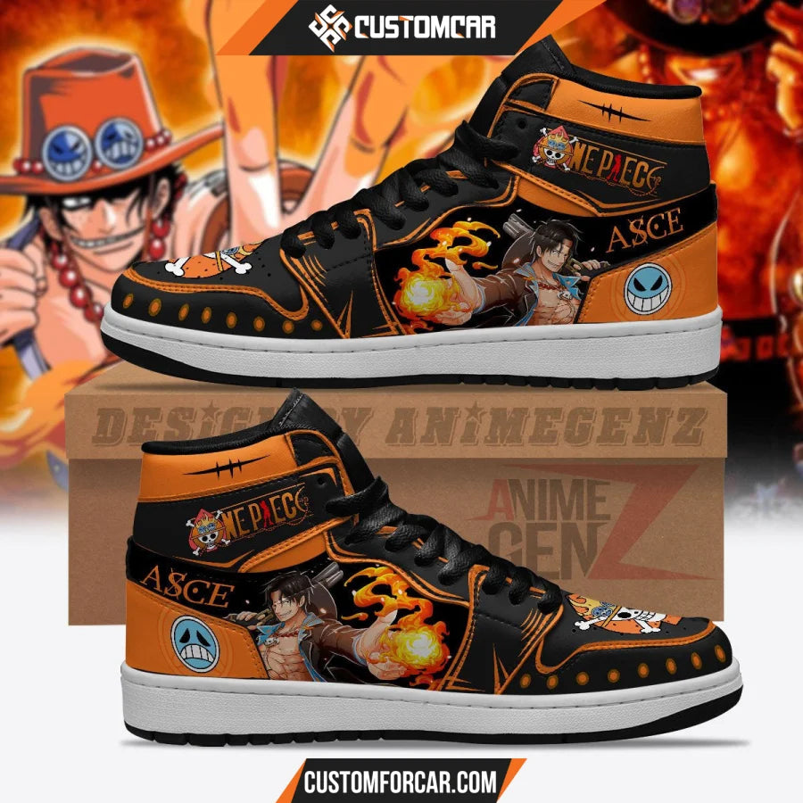 One Piece Portgas D Ace JD Sneakers Custom Anime Shoes