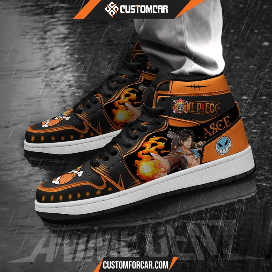 One Piece Portgas D Ace JD Sneakers Custom Anime Shoes