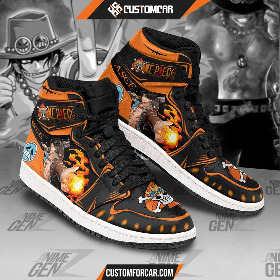 One Piece Portgas D Ace JD Sneakers Custom Anime Shoes