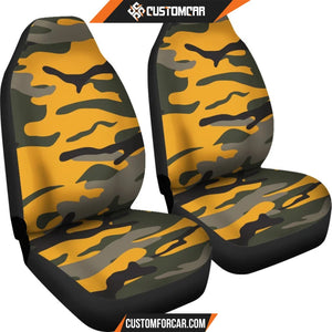 Orange Camouflage Car Seat Covers DECORINCAR