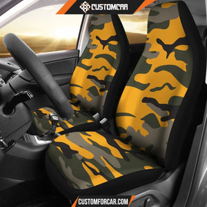 Orange Camouflage Car Seat Covers DECORINCAR