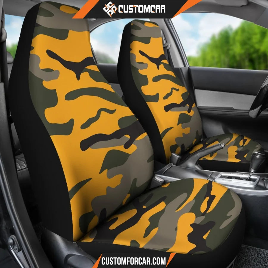 Orange Camouflage Car Seat Covers DECORINCAR