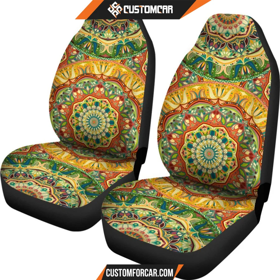 Ornamental Orange Summer Car Seat Covers DECORINCAR