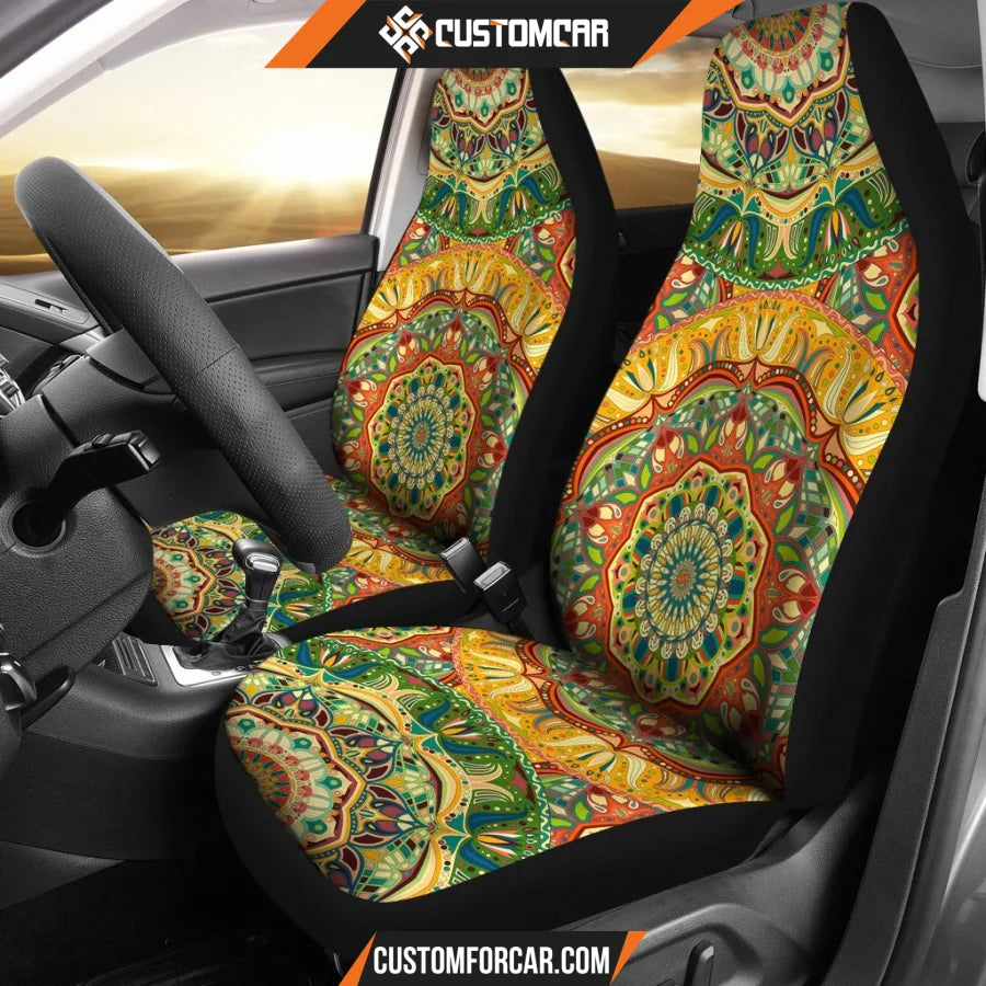 Ornamental Orange Summer Car Seat Covers DECORINCAR