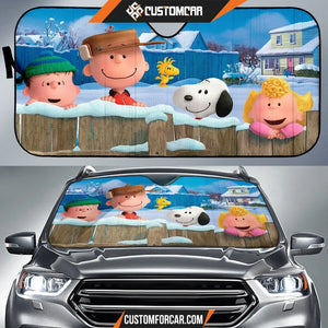 Peanuts Cartoon Car Sunshade | Snoopy Charlie Brown
