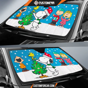 Peanuts Cartoon Car Sunshade | Snoopy Decor Tree Charlie
