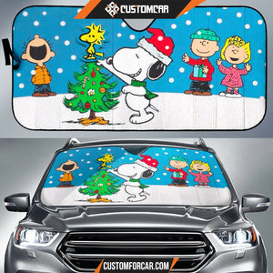 Peanuts Cartoon Car Sunshade | Snoopy Decor Tree Charlie