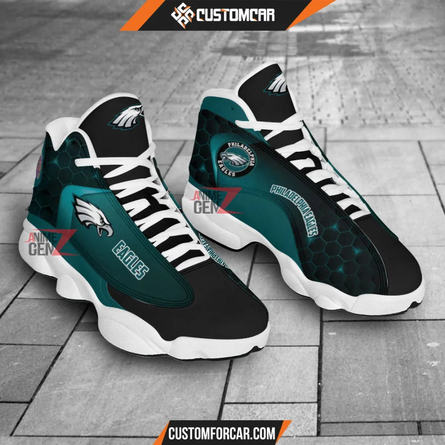 Philadelphia Eagles Air Jordan 13 Sneakers NFL Custom Sport