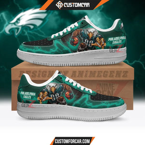 Philadelphia Eagles Air Sneakers Mascot Thunder Style Custom