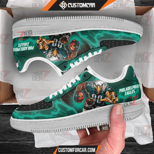 Philadelphia Eagles Air Sneakers Mascot Thunder Style Custom