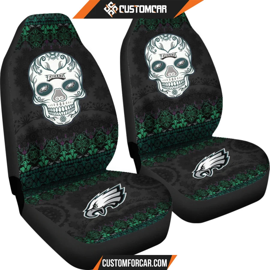 Philadelphia Eagles American Football Club Skull Car Seat