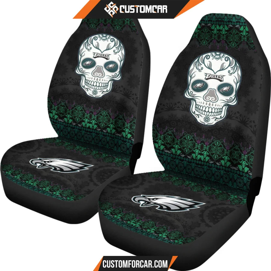 Philadelphia Eagles American Football Club Skull Car Seat