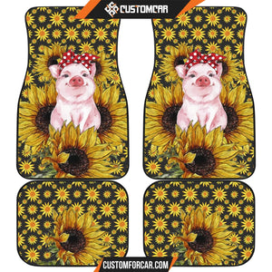 Pig With Sunflower Car Floor Mats Animal Car Accessories