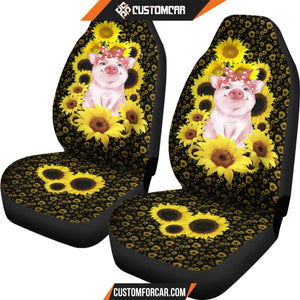 Pig With Sunflower Car Seat Covers Animal Car Accessories