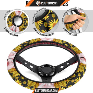 Pig With Sunflower Steering Wheel Cover Animal Car
