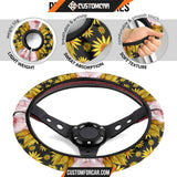 Pig With Sunflower Steering Wheel Cover Animal Car