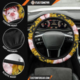 Pig With Sunflower Steering Wheel Cover Animal Car