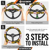 Pig With Sunflower Steering Wheel Cover Animal Car
