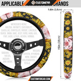 Pig With Sunflower Steering Wheel Cover Animal Car
